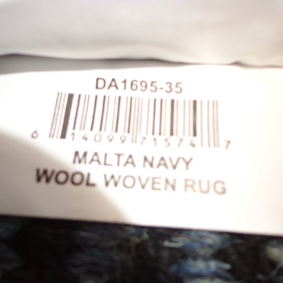NWT Dash & Albert Malta Navy Woven Wool Rug (Annie Selke Company) Handmade - Picture 15 of 16